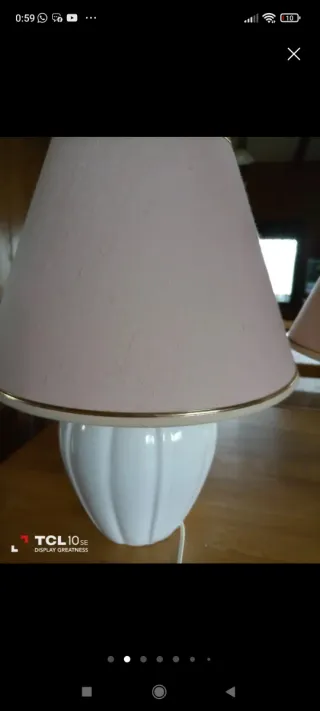 2 Lampade da Tavolo Bianche e Rosa