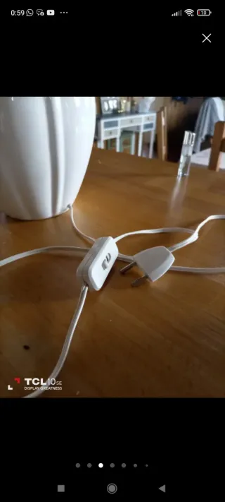 2 Lampade da Tavolo Bianche e Rosa