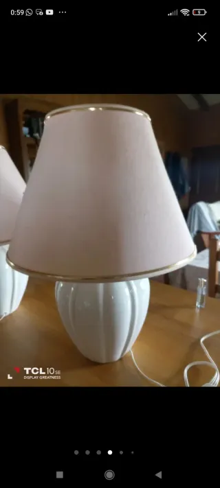 2 Lampade da Tavolo Bianche e Rosa