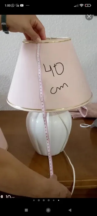 2 Lampade da Tavolo Bianche e Rosa