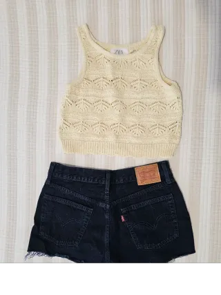 Conjunto Top Zara y Shorts Levi's