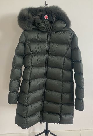 Chaqueta Colmar Mujer Verde capucha piel