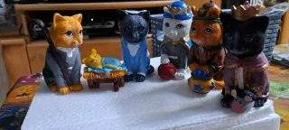 Belen de gatos. Belen y reyes magos gatos