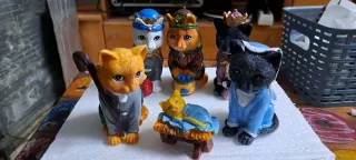 Belen de gatos. Belen y reyes magos gatos
