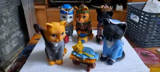 Belen de gatos. Belen y reyes magos gatos