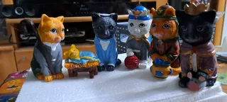 Belen de gatos. Belen y reyes magos gatos