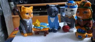 Belen de gatos. Belen y reyes magos gatos