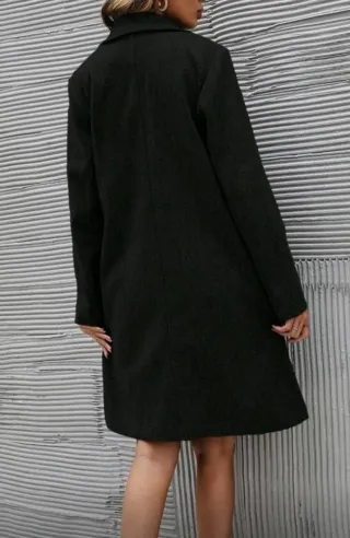 Abrigo largo negro mujer