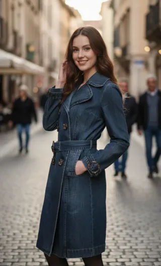 Gabardina vaquera azul