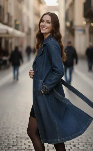 Gabardina vaquera azul