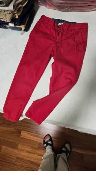 Pantaloni rossi bambino cotone 100%