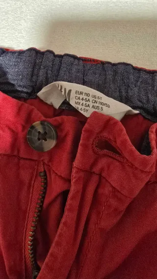 Pantaloni rossi bambino cotone 100%