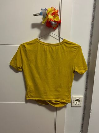 Top Zara amarillo cruzado