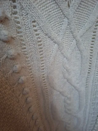 Vestido de lana beige manga corta