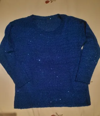 Jersey azul con lentejuelas