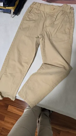 Pantaloni bambino beige cotone (116 cm)