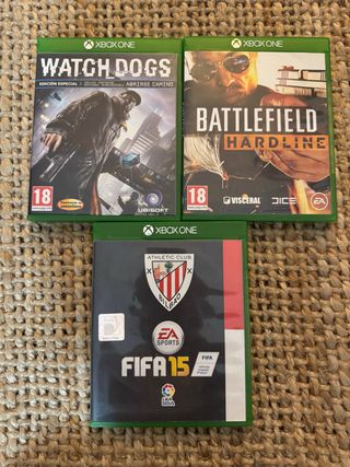 Lote 3 Giochi Xbox One: Watch Dogs, Battlefield, FIFA 15