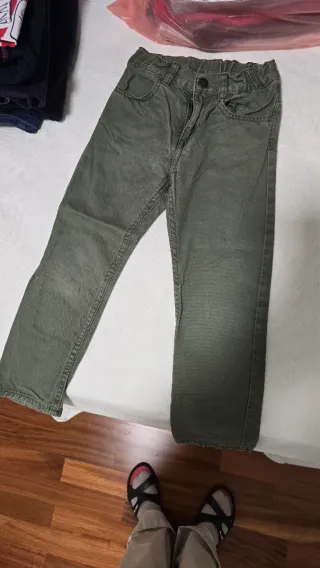 Pantaloni bambino verdone in cotone 100%