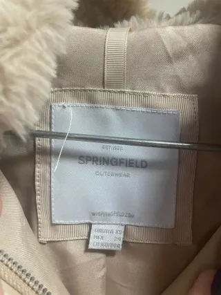 Chaqueta pelo capucha Springfield beige