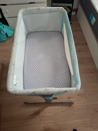 Culla a castello blu con stampa