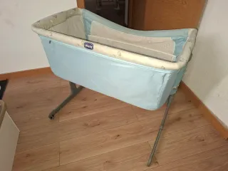 Culla a castello blu con stampa