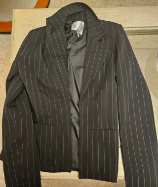 Chaqueta americana Amisu Raya Diplomática Negra