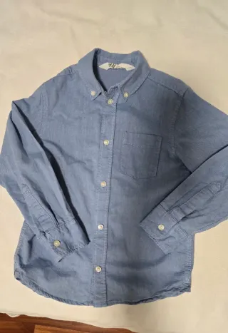 Camicia H&M bambino azzurra 100%cotone