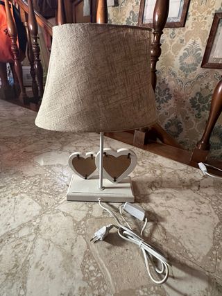 Coppia lampade shabby chic cuori porta foto