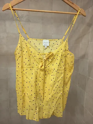 Blusa tirantes amarilla lunares