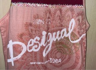 Vestido Desigual rosa con purpurina