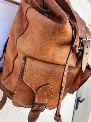 2 Mochilas de piel auténtica