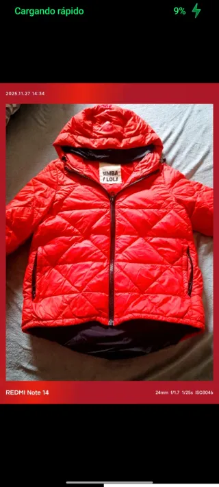 Plumífero Bimba y Lola Rojo Talla S