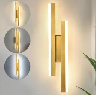 Lampade LED moderne dorate e trasparenti