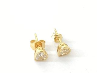 pendientes oro 18k con piedra con diamante de laboratorio