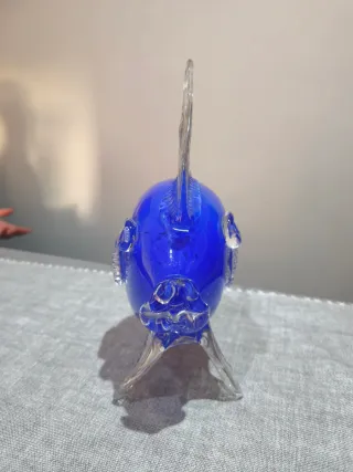 Pesce Vintage in Cristallo Blu Stile Murano