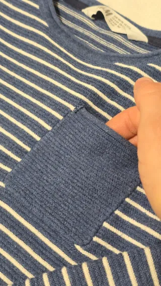 Maglioncino bambino cotone righe blu tag 4-6 anni