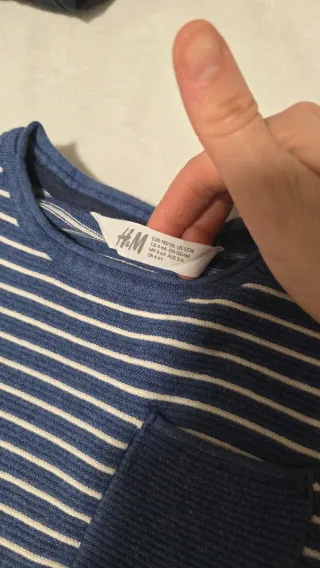 Maglioncino bambino cotone righe blu tag 4-6 anni