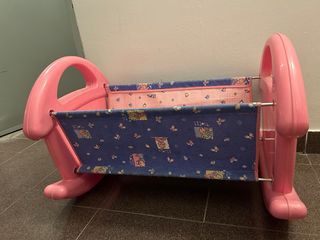 Culla Oscillante Rosa per Bambole lilou