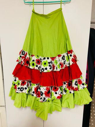 Falda Flamenca Verde y Roja