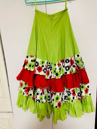 Falda Flamenca Verde y Roja