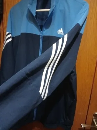 Sudadera Adidas Vintage Azul Marino y Celeste