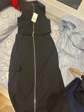 Conjunto falda y top Zara negro