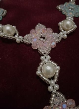 Bracciale anello artigianale schiavo perle fiume