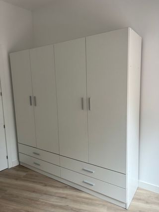 Armario 4 puertas 4 cajones blanco 2x2 ropero