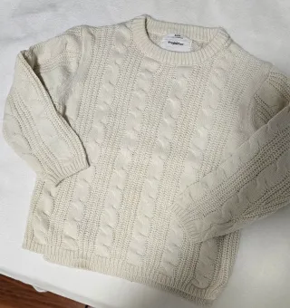 Maglione Zara cotone avorio trecce