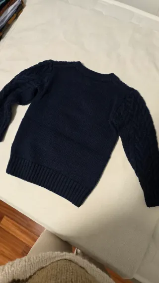 Maglione blu,motivo a trecce tag.5-6 anni 116cm