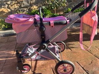 Carrello per bambole 3 in 1 rosa