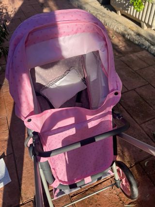 Carrello per bambole 3 in 1 rosa