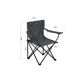 Pack 2 Sillas Camping Plegable Gris con Portavasos
