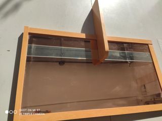 Espejo de madera y cristal para recibidor